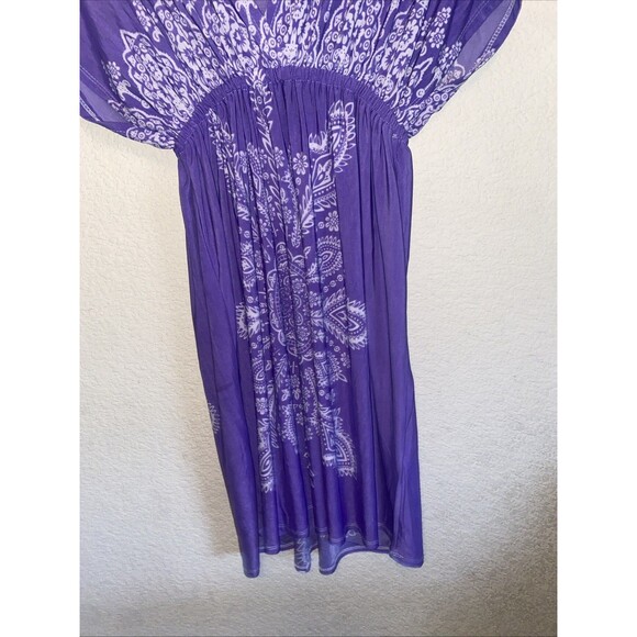 5TH & LOVE empire maxy vneck dress purple boho hippie m stretchy - Picture 3 of 6